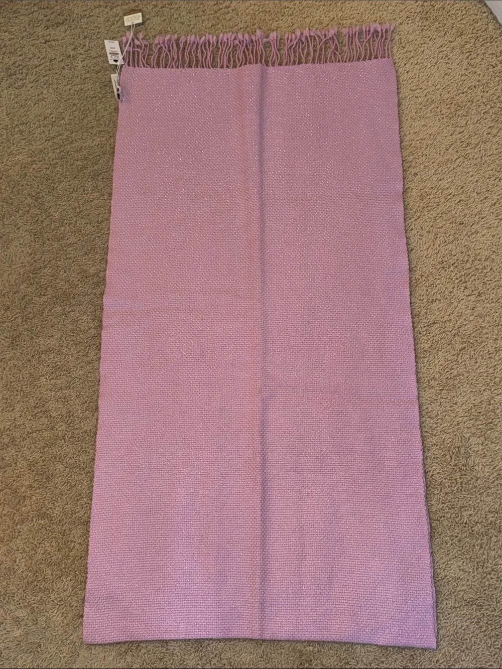 Talbots Lavender Knit Fringe Wrap Scarf